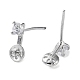 Rhodium Plated 925 Sterling Silver with Cubic Zirconia Stud Earring Findings(STER-G036-07P)-2