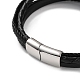 Men's Braided Black PU Leather Cord Multi-Strand Bracelets(BJEW-K243-10P)-3