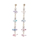 Natural Quartz Crystal & Glass Butterfly Beaded Dangle Stud Earrings(EJEW-JE05197)-1