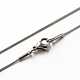 Classic Plain 304 Stainless Steel Mens Womens Snake Chain Necklaces(STAS-M174-018P-B)-1