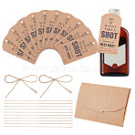 10Pcs Wanna Take A Shot At Being My Groomsmen Proposal Cards Bottle Tags, with 1Pcs Paper Gift Tags with Jute Cords and Paper Postcard Packaging Boxes, Goldenrod, 100x50x0.5mm(AJEW-NB0006-71)
