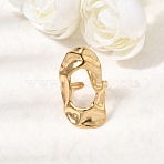 304 Stainless Steel Cuff Open Rings for Women, Nuggets, Golden, 18mm(RJEW-T034-01G)