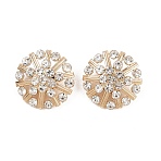 1-Hole Alloy Rhinestone Shank Buttons, Flower, Golden, 20x8.5mm, Hole: 9x5mm(FIND-XCP0003-53)