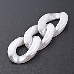 Opaque Acrylic Linking Rings, Quick Link Connectors, for Curb Chains Making, Pearlized, Twist, Seashell Color, 29x20x6mm, Inner Diameter: 8x16mm(X-OACR-S036-011A-16)