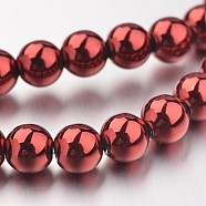Non-magnetic Synthetic Hematite Bead Strands, Spray Painted, Round, Red, 6mm, Hole: 1mm, about 72pcs/strand, 15.7 inch(G-F301-6mm-02)