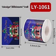 200Pcs Christmas Theme Paper Self-Adhesive Stickers, for Presents Decoration, Colorful, 80x50x0.1mm(DIY-M070-02Q)