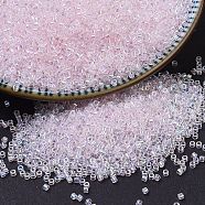 MIYUKI Delica Beads, Cylinder, Japanese Seed Beads, 11/0, (DB0082) Transparent Pale Pink AB, 1.3x1.6mm, Hole: 0.8mm, about 2000pcs/10g(X-SEED-J020-DB0082)