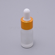 Frosted Empty Glass Dropper Bottles, for Essential Oils Aromatherapy Lab Chemicals, Clear, 22x73mm, Capacity: 5ml(MRMJ-WH0063-47A)