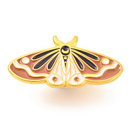 Alloy Enamel Brooches, Enamel Pin, with Butterfly Clutches, Butterfly, Golden, Peru, 14x27.5x9.5mm(JEWB-P006-B02)