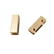 Zinc Alloy Metal Bag Side Corner Protectors, for Furniture Jewelry Handbag Decoration, Rectangle, Light Gold, 25x9mm(PW-WG38260-01)