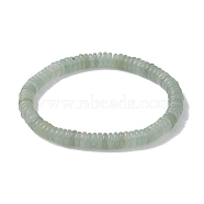 Natural Green Aventurine Disc Beaded Stretch Bracelets, Inner Diameter: 2-3/8 inch(6cm)(BJEW-JB09515-03)