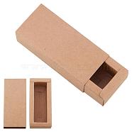Kraft Paper Folding Box, Drawer Box, Rectangle, BurlyWood, 21x22cm, Finished Product: 20x12x7cm(CON-WH0010-01J-C)