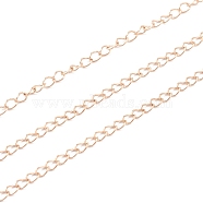 Vacuum Plating 304 Stainless Steel Curb Chain, Soldered, with Spool,, Rose Gold, 4x3x0.5mm, 82 Feet(25m)/roll(STAS-B020-05RG)