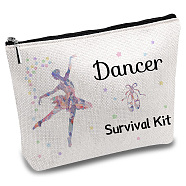 Nurse Theme Polycotton Custom Canvas Stroage Bags,  Metal Zipper Pouches, Rectangle, Ballet, 18x25cm(ABAG-WH0029-084)