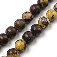 Natural Cherry Blossom Jasper Beads Strands, Round, 6~6.5mm, Hole: 1.2mm, about 63pcs/strand, 14.96~15.04 inch(38~38.2cm)(G-C079-A02-02)