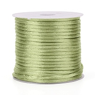 Nylon Cord, Satin Rattail Cord, for Beading Jewelry Making, Chinese Knotting, Yellow Green, 2mm, about 10.93 yards(10m)/roll(NWIR-L006-2mm-31)