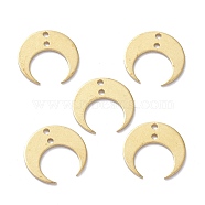 Brass Pendant, for Jewelry Making, Moon, Raw(Unplated), 13x12.3x0.5mm, Hole: 1mm(KK-P206-08C)