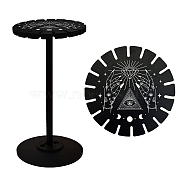 Wooden Wheel, Wooden Display Shelf, Black Holder Stand, Rustic Divination Pendulum Storage Rack, Witch Stuff, Diamond Pattern, Wheel: 120x8mm, 2pcs, Studdle: 288x12mm, 1pc(DJEW-WH0046-052)