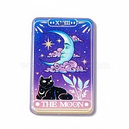 Printed Acrylic Pendants, Rectangle with Tarot Pattern Charm, Blue Violet, 43x27.5x2.4mm, Hole: 1.8mm(X-MACR-C013-05A)