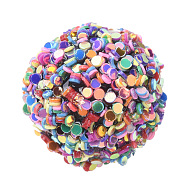 Acrylic Beads, with Paillettes, Round, Colorful, 8x10mm, Hole: 2mm(SACR-T339-8x10mm-04)