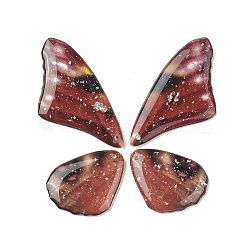 Translucent Resin Pendants Set, with Silver Foil, Butterfly Wing Charm, Dark Red, 23~39x19.5~24x2.5mm, Hole: 1mm, 4pcs/set(RESI-G063-01E)