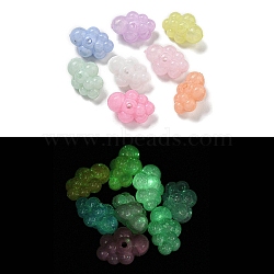 Luminous Acrylic Beads, with Glitter Powder, Glow in the Dark Beads, Cloud, Mixed Color, 17x24x12.5mm, Hole: 2mm, 226pcs/500g(OACR-E041-14)