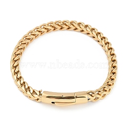 304 Stainless Steel Wheat Chain Bracelets, Golden, 8-1/2 inch(21.5cm)(STAS-L692-001G)