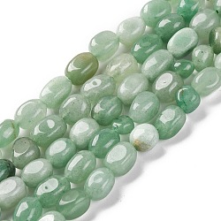 Natural Green Aventurine Beads Strands, Nuggets, Tumbled Stone, 7~12x6~8x5~7mm, Hole: 1mm, about 43~44pcs/strand, 15.47~15.63''(39.3~39.7cm)(G-G146-A33-01)