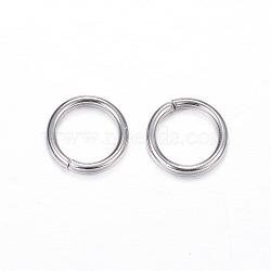 Tarnish Resistant 304 Stainless Steel Jump Rings, Open Jump Rings, Stainless Steel Color, 9x1.2mm, Inner Diameter: 6.6mm(STAS-D447-09)