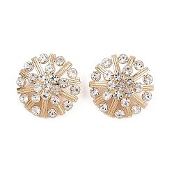 1-Hole Alloy Rhinestone Shank Buttons, Flower, Golden, 20x8.5mm, Hole: 9x5mm(FIND-XCP0003-53)