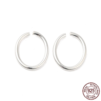 925 Sterling Silver Open Jump Rings, Oval, Silver, 11x9x1.2mm, Inner Diameter: 7x9mm, about 33pcs/10g