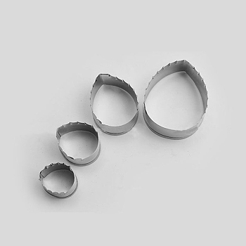 304 Stainless Steel Cookie Cutters, Cookies Moulds, DIY Biscuit Baking Tool, Leaf, Stainless Steel Color, 25mm, 30.5mm, 37mm, 52mm, 4pcs/set