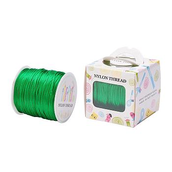 Nylon Thread, Rattail Satin Cord, Green, 1.0mm, about 76.55 yards(70m)/roll