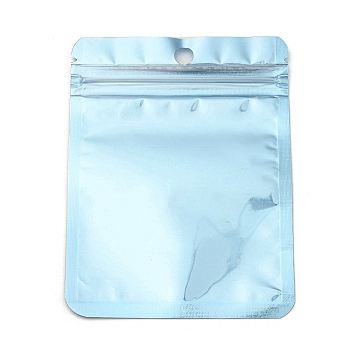 Plastic Packaging Yinyang Zip Lock Bags, Top Self Seal Pouches, Rectangle, Sky Blue, 11.9x8.9x0.24cm