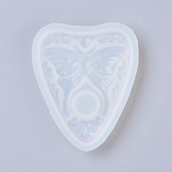Pendant Silicone Molds, Resin Casting Molds, For UV Resin, Epoxy Resin Jewelry Making, Butterfly, White, 87x69x13mm