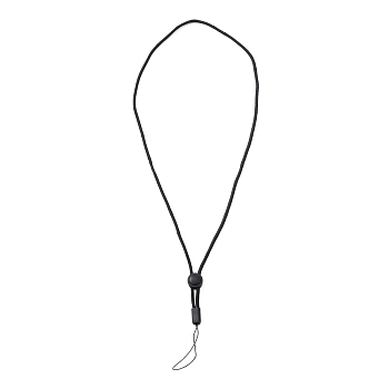 Adjustable Polyester Neck Lanyard, for Pen, Phone, Badge Holder, Black, 450x3.2mm