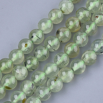 Natural Prehnite Beads Strands, Round, 6mm, Hole: 0.8mm, about 62~65pcs/strand, 15.3 inch