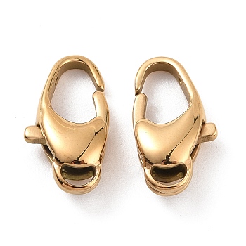 Ion Plating(IP) 304 Stainless Steel Lobster Claw Clasps, Golden, 15x8x4.5mm, Hole: 1mm.