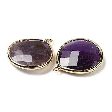 Natural Amethyst Pendants(G-B009-07G-O)-2