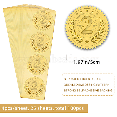 Self Adhesive Gold Foil Embossed Stickers(DIY-WH0211-116)-2