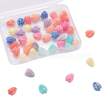 40Pcs 8 Colors Shell Powder Resin Beads(RESI-CJ0001-144)-7