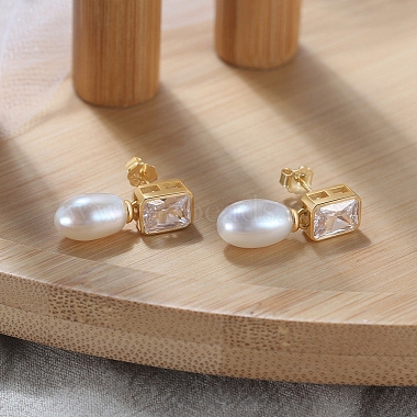 Pendientes de perlas naturales en forma de lágrima para mujer(EJEW-P231-13G)-3