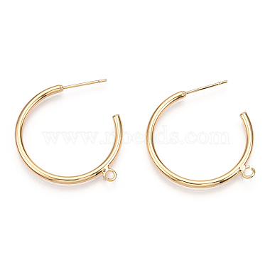 Brass Stud Earring Findings(KK-S345-031)-2