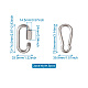 6Pcs 2 Style 304 Stainless Steel Rock Climbing Carabiners(STAS-TA0001-33P)-7