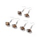 Natural Tiger Eye Ginkgo Leaf Dangle Earrings with Crystal Rhinestone(EJEW-A092-03P-08)-1