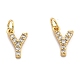 Brass Micro Pave Grade AAA Cubic Zirconia Charms(ZIRC-P067-11G-Y-NR)-1