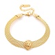 304 Stainless Steel Lion Link Bracelet with Mesh Chains(BJEW-E091-01G)-1