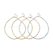 Acrylic Imitation Pearl & Glass Seed Beaded Necklace for Women, Mixed Color, 18.70 inch(47.5cm)(NJEW-JN04278)