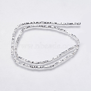 Electroplate Non-magnetic Synthetic Hematite Bead Strands, Square Heishi Beads, Platinum Plated, 2x2x1mm, Hole: 0.5mm, about 410~420pcs/strand, 16.1 inch~16.5 inch(G-K237-08G)