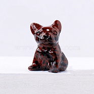 Natural Mahogany Obsidian Dog Figurine Display Decorations, Energy Stone Ornaments, 20x30mm(G-PW0007-017C)